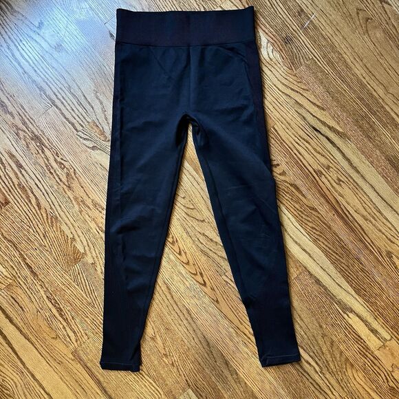 Z SUPPLY Walk It Out Seamless Legging Black M/L High Rise Ribbed Edge Nylon - Picture 5 of 8